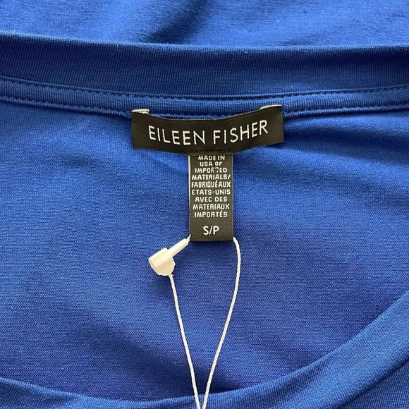 Eileen Fisher Fine Tencel Jersey Round Neck Elbow Sleeve Tunic - Picture 6 of 6